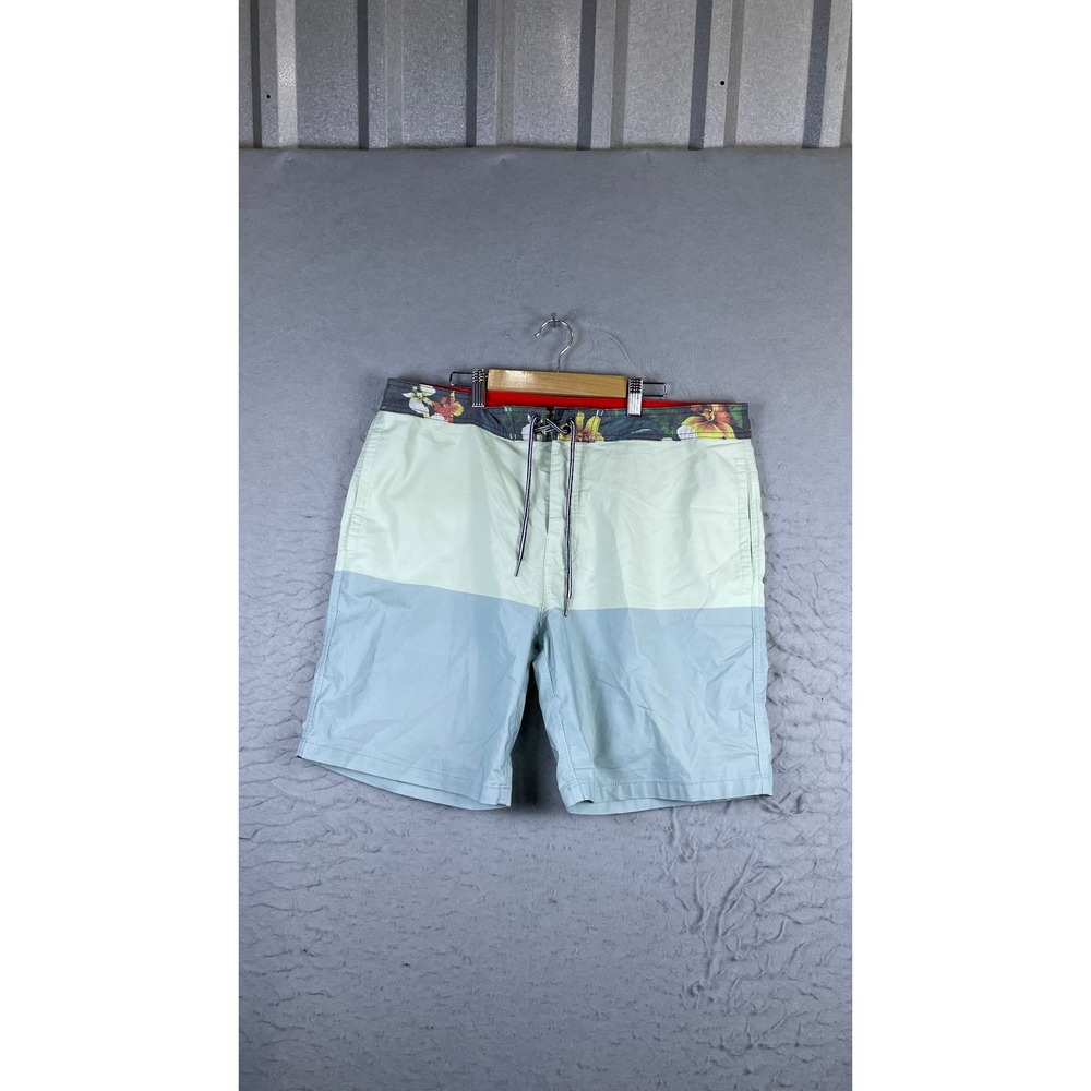 Goodfellow & Co Board Shorts Mens 36 Green Blue Excellent Colorblock Floral